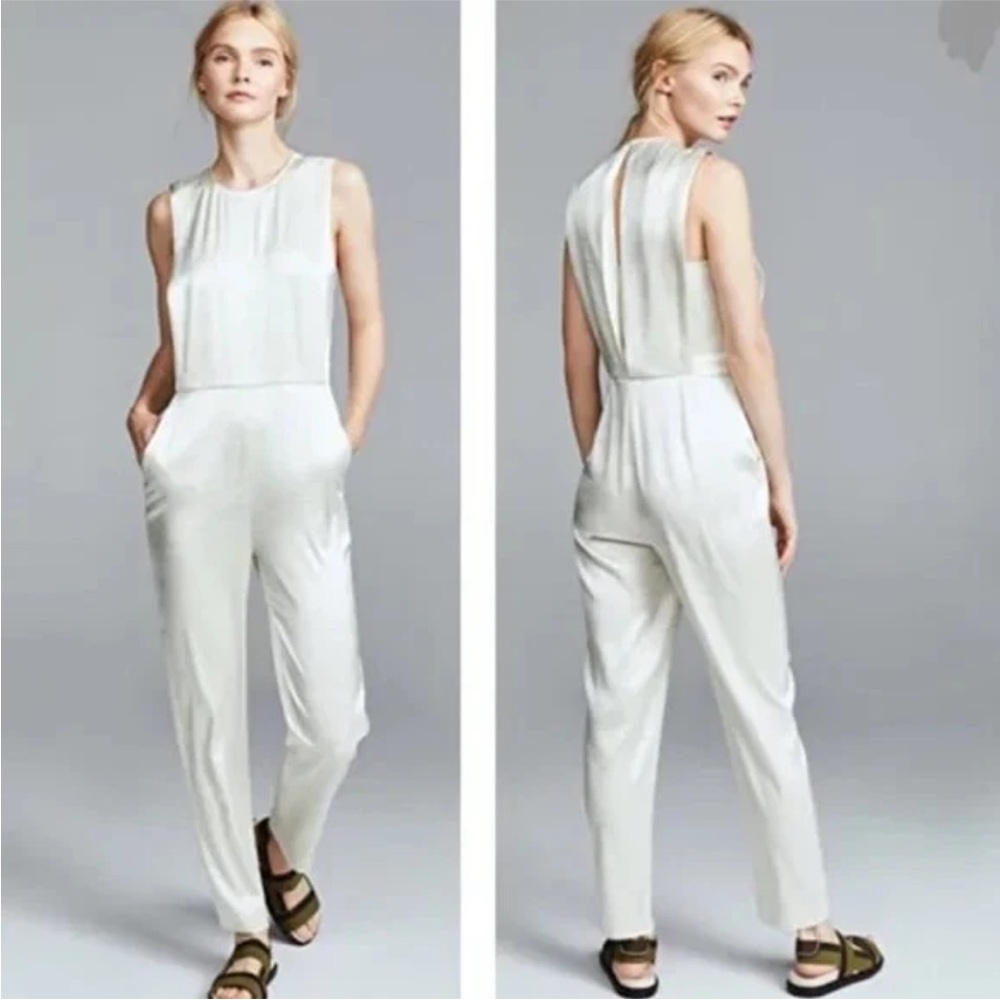 Theory ivory Sleeveless Jumpsuit